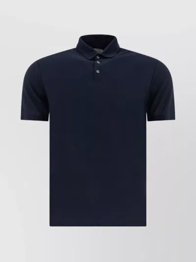 Zanone Collared Shirts With Short Sleeves In Blue
