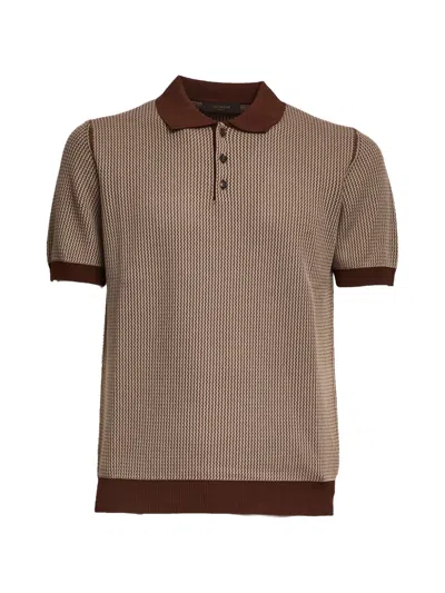 Zanone Contrast Polo Shirt In Brown