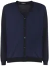 Zanone Long-sleeved Knitted Cardigan In Blue