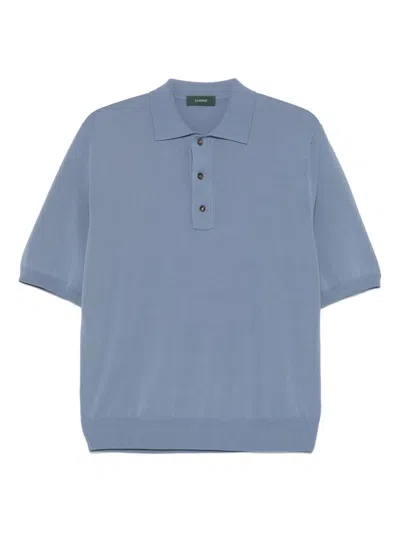 Zanone Cotton Polo Shirt In 蓝色