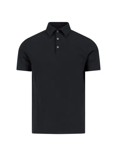 Zanone Classic Cotton Polo With Traditional Collar In Blue