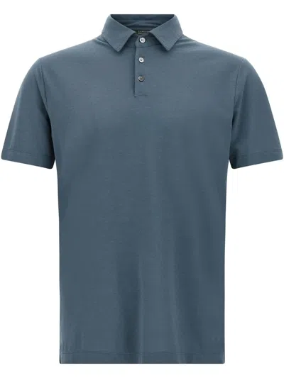 Zanone 'ice Cotton' Polo Shirt In Blue