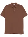 Zanone Cotton Polo Shirt In Brown