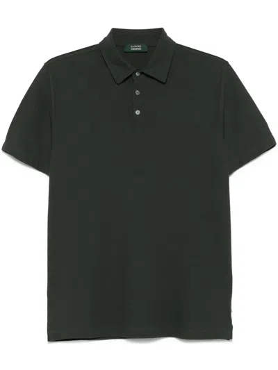 Zanone Cotton Polo Shirt In Green