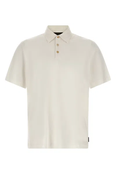 Zanone Silk Cotton Polo Shirt Short Sleeves In Neutral
