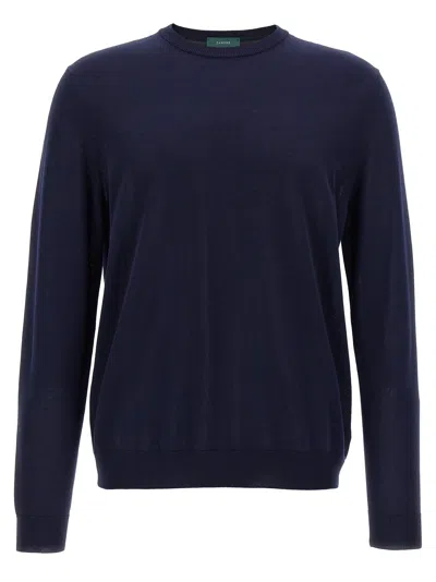 Zanone Cotton Sweater Sweaters And Cardigans In Blue