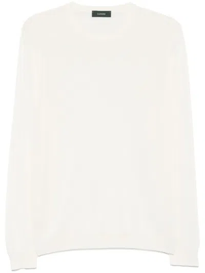 Zanone Cotton Sweater In White