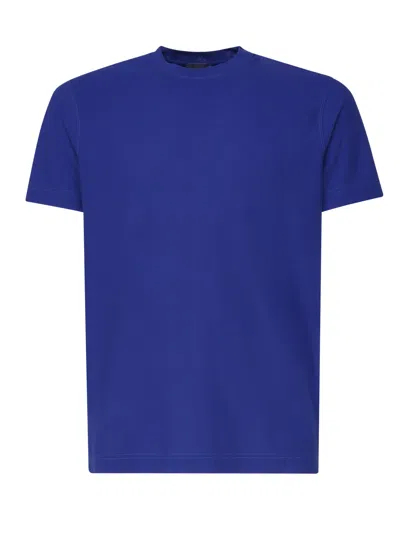 Zanone Cotton T-shirt In Blue