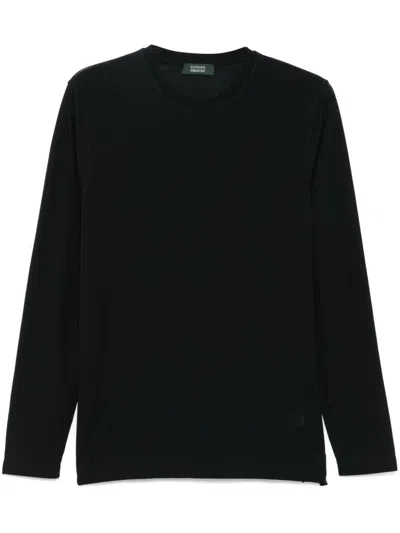 Zanone Cotton T-shirt In Black