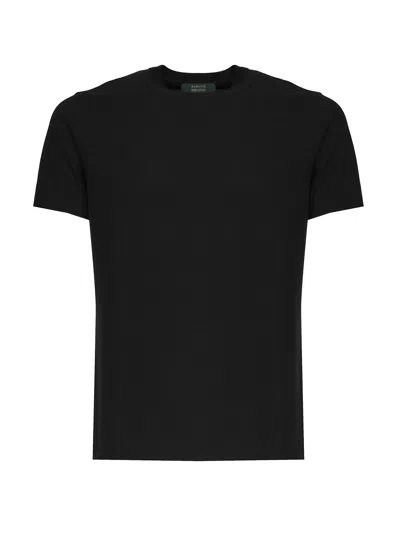 Zanone Cotton T-shirt In Black