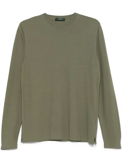 Zanone Cotton T-shirt In Green
