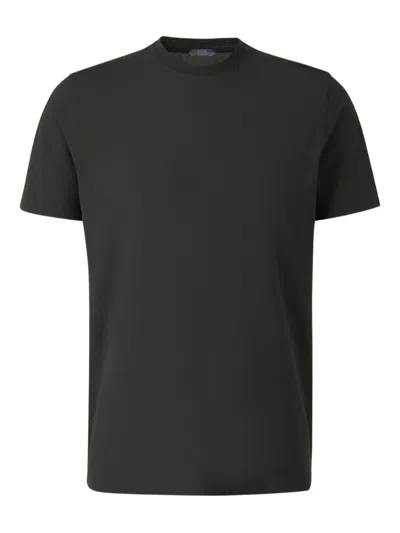Zanone Cotton T-shirt In Green