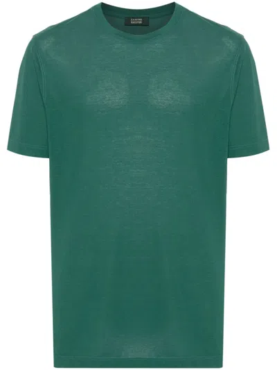 Zanone Cotton T-shirt In Green