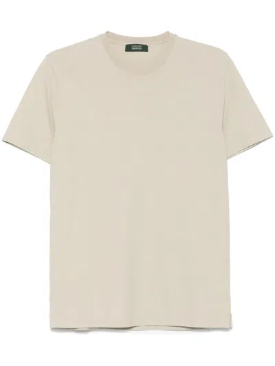 Zanone Cotton T-shirt In Neutrals