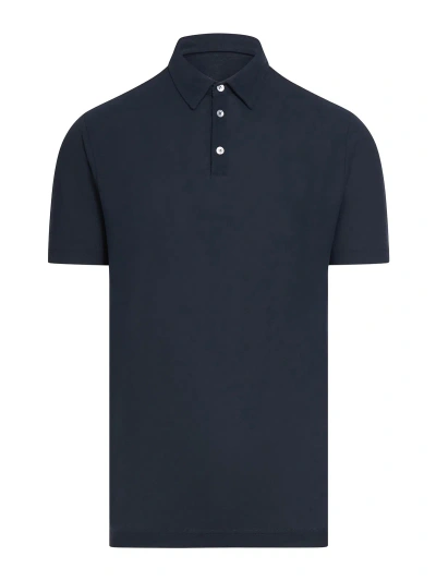 Zanone Cotton Three-button Polo Shirt In Blue