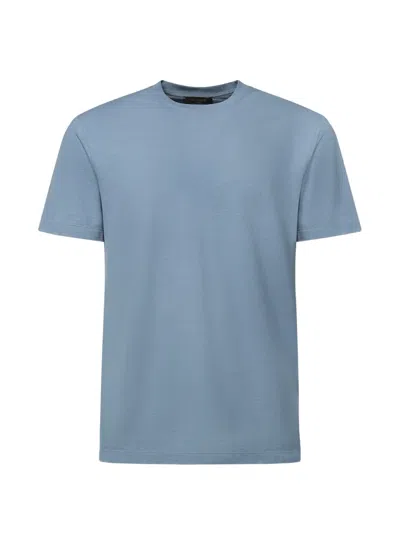 Zanone Cotton T-shirt In Blue