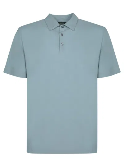 Zanone Crepe Sky Blue Polo Shirt