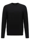 Zanone Crew Neck Black Wool Sweater With Classic Design In Black