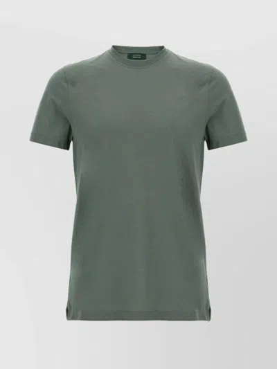 Zanone Crew Neck Ice Cotton T-shirt In Green