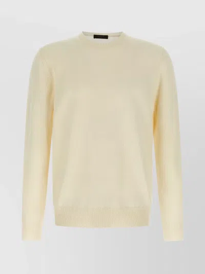 Zanone Crew Neck Knit Sweater In Neutral