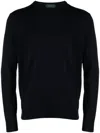 Zanone Rib-trimmed Virgin Wool Jumper In Blau