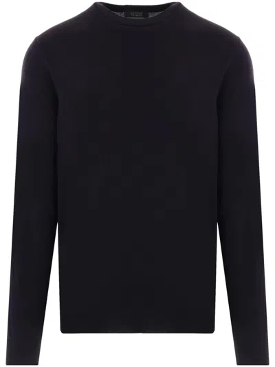 Zanone Crew-neck Knitted Jumper In Blue