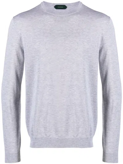 Zanone Crew-neck Knitted Jumper In Grey