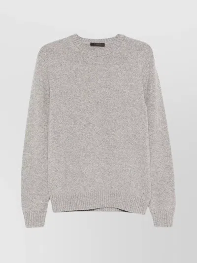 Zanone Crew Neck Knitwear Sweater In Neutral