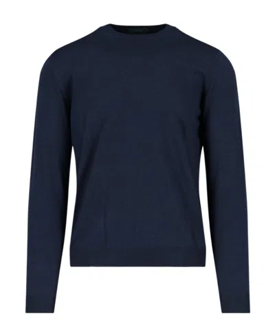 Zanone Crew-neck Long-sleeve Jumper In Black