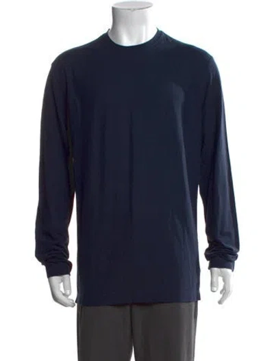 Pre-owned Zanone Crew Neck Long Sleeve T-shirt In Blue