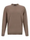Zanone Crew-neck Long-sleeves Sweater In Brown