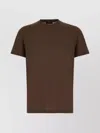Zanone Crew Neck Plain Design Short Sleeves T-shirt In Brown