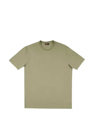 Zanone Ice Cotton Crew Neck Short Sleeve T Shirt In Green