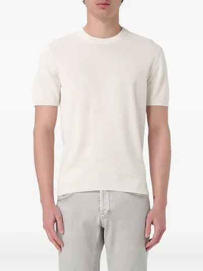 Zanone Crew-neck Short-sleeve T-shirt In Neutrals