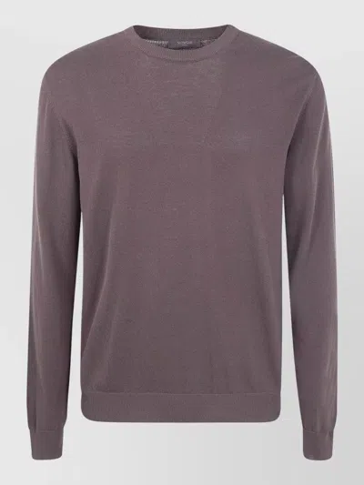 Zanone Crew Neck Slim Fit Knit Jumper In Gray