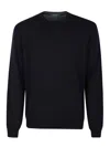 Zanone Linen Relaxed-fit Top With Classic Crew Neckline In Blue