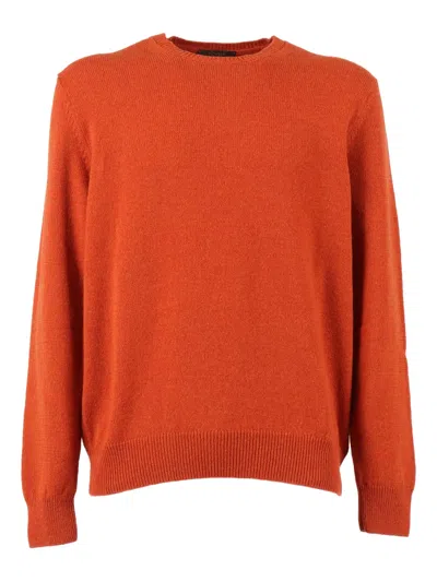 Zanone Crew-neck Sweater In Orange