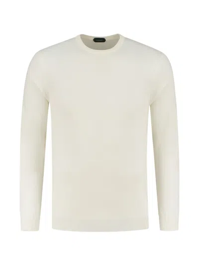 Zanone Crew-neck Sweater In White