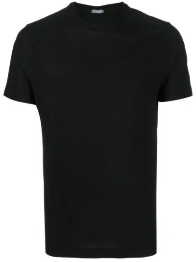 Zanone Crew-neck T-shirts In Black