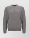 Zanone Crew Neck Wool Sweater With Ribbed Cuffs In Gray