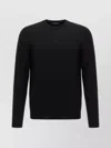 Zanone Crew Neck Wool Sweater With Ribbed Finish In Black
