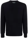 Zanone Virgin Wool Sweater In Black  