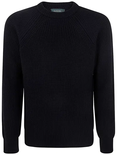 ZANONE CREWNECK GIRO RAG SLIM FIT,810124.ZN230 Z0015 BLACK