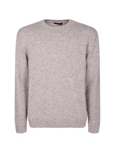 Zanone Crew-neck Ribbed-trim Sweater In Neutral