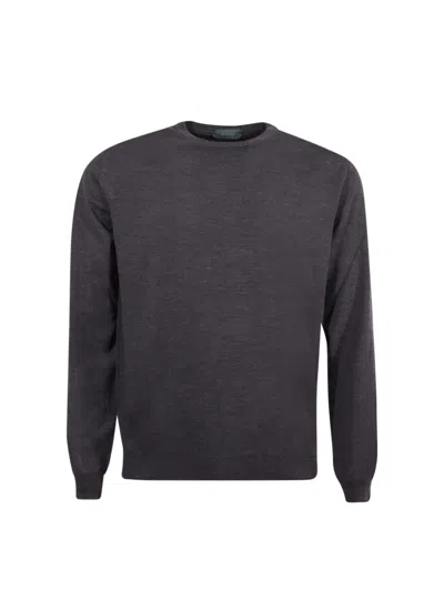 Zanone Crewneck Sweater In Black