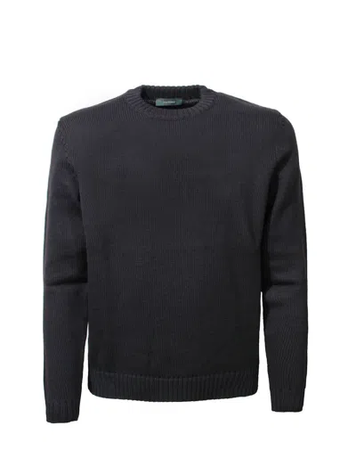 Zanone Crewneck Sweater In Black