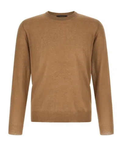 Zanone Crew-neck Sweater In Brown