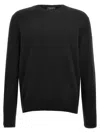 Zanone Ribbed Crewneck Sweater With Long Sleeves In Black