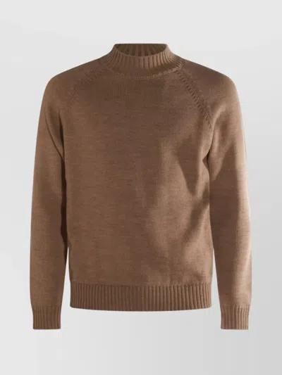 ZANONE CREWNECK SWEATER WITH RAGLAN SLEEVES AND RIBBED FINISH