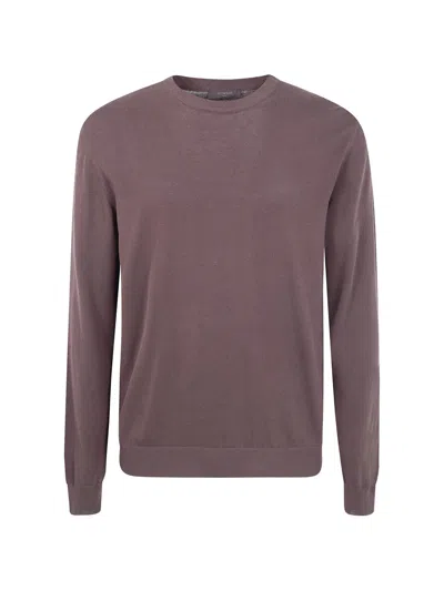 Zanone Crew Neck Slim Fit Knit Jumper In Gray